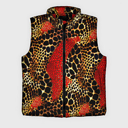 Мужской жилет Красно-черно-золотая змеиная кожа
