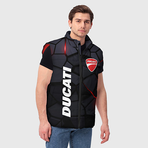 Мужской жилет Ducati - плиты с эффектом свечения / 3D-Красный – фото 3