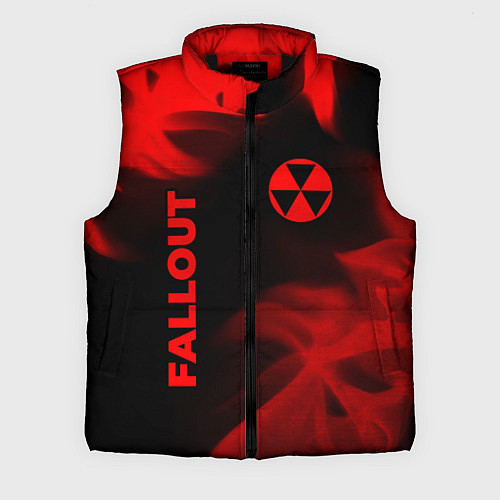 Мужской жилет Fallout - red gradient вертикально / 3D-Черный – фото 1