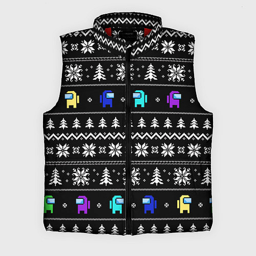 Мужской жилет Ornament - Among Us new year / 3D-Красный – фото 1