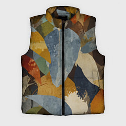 Мужской жилет Акварельные листья абстракция, цвет: 3D-черный