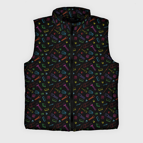 Мужской жилет Паттерн с разноцветными радиодеталями / 3D-Черный – фото 1