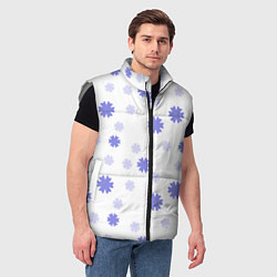 Мужской жилет Зимний узор со снежинками, цвет: 3D-светло-серый — фото 2