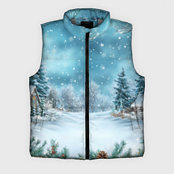 Мужской жилет Новогодний снег, цвет: 3D-светло-серый