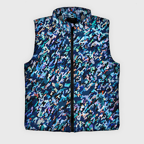 Мужской жилет Абстрактная текстура синий пёстрый / 3D-Светло-серый – фото 1