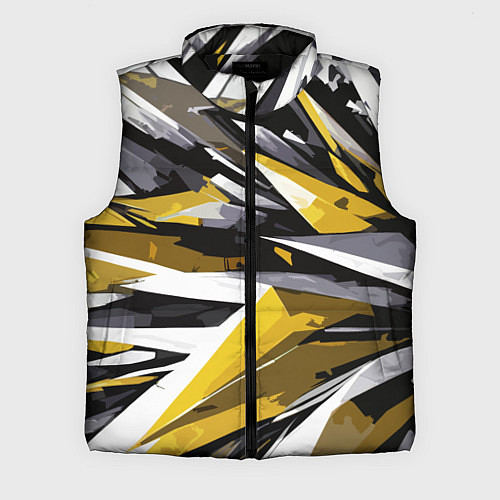 Мужской жилет Чёрно-жёлто-белая абстракция / 3D-Черный – фото 1