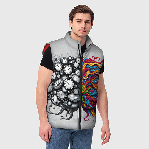 Мужской жилет Полушария мозга / 3D-Красный – фото 3