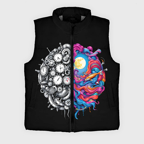 Мужской жилет Правое и левое полушарие / 3D-Светло-серый – фото 1