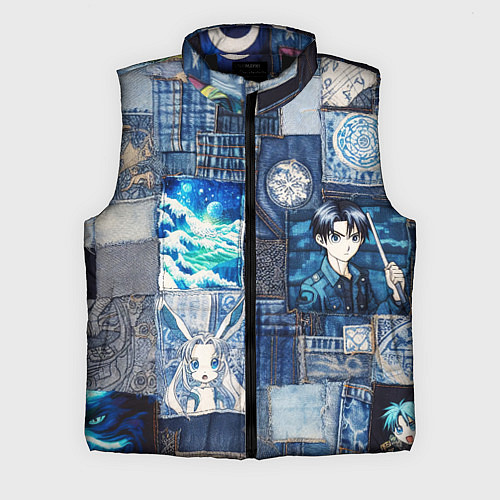 Мужской жилет Микс аниме и пэчворк / 3D-Черный – фото 1