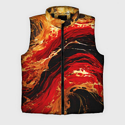 Мужской жилет Красно-золотые брызги на чёрном фоне, цвет: 3D-черный