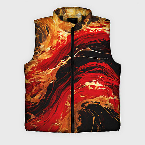 Мужской жилет Красно-золотые брызги на чёрном фоне / 3D-Черный – фото 1