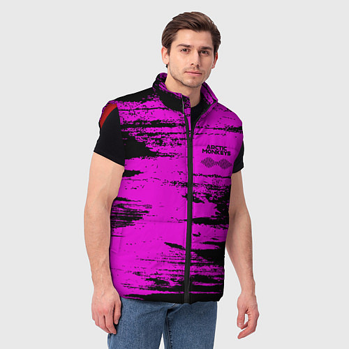 Мужской жилет Arctic Monkeys - Розовые разводы / 3D-Красный – фото 3