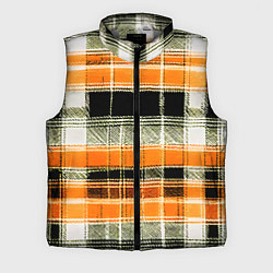 Мужской жилет Белые полосы на чёрно-жёлтом фоне, цвет: 3D-светло-серый