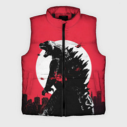 Мужской жилет Godzilla destroys the city, цвет: 3D-черный