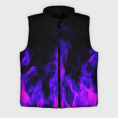 Мужской жилет Неоновый огонь на черном фоне / 3D-Черный – фото 1