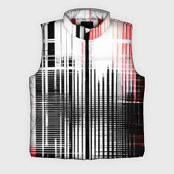 Мужской жилет Красно-чёрный гранж на белом фоне, цвет: 3D-красный