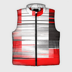 Мужской жилет Чёрные вертикальные полосы на красно-белом фоне, цвет: 3D-красный