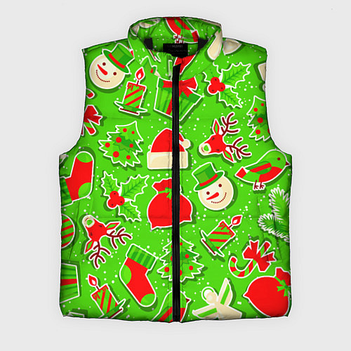 Мужской жилет Новогоднее настроение паттерн / 3D-Черный – фото 1
