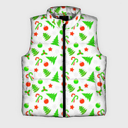 Мужской жилет Новогодний ёлочный паттерн, цвет: 3D-светло-серый