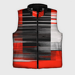 Мужской жилет Белые вертикальные полосы на чёрно-красном фоне, цвет: 3D-светло-серый