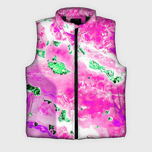 Мужской жилет Розово-зелёная абстракция / 3D-Черный – фото 1