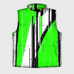 Мужской жилет Black and white vertical stripes on a green backgr, цвет: 3D-красный