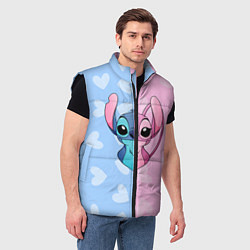 Мужской жилет Стич и Ангел, цвет: 3D-черный — фото 2