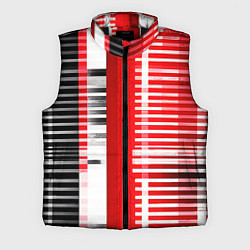 Мужской жилет Белые полосы на чёрно-красном фоне, цвет: 3D-черный