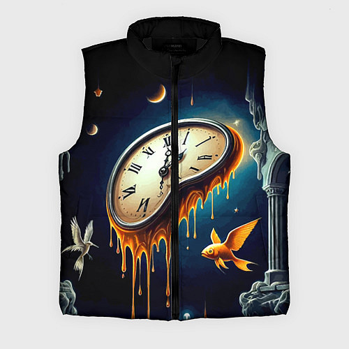 Мужской жилет Течение времени - сюрреализм / 3D-Черный – фото 1