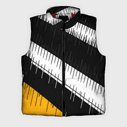 Мужской жилет Диагональные чёрно-белые полосы на жёлтом фоне, цвет: 3D-красный
