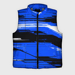 Мужской жилет Горизонтальные чёрно-белые линии на синем фоне