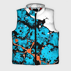 Мужской жилет Оранжево-голубая абстракция на белом фоне