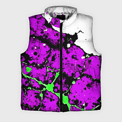 Мужской жилет Зелёно-розовая абстракция на белом фоне
