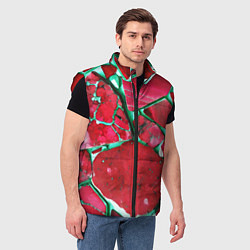 Мужской жилет Зеленый минерал в красном камне, цвет: 3D-красный — фото 2