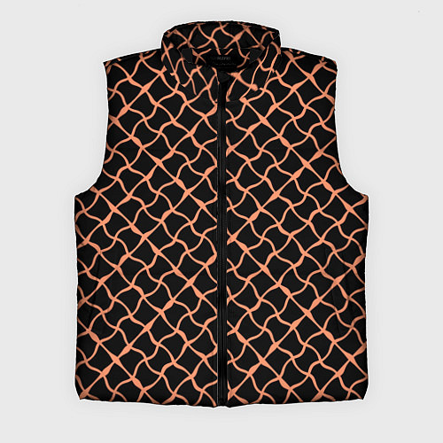 Мужской жилет Чёрно-коралловый искажённые полосы / 3D-Черный – фото 1