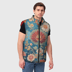 Мужской жилет Ботанические узоры, цвет: 3D-красный — фото 2