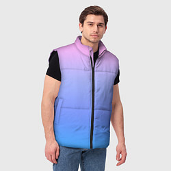 Мужской жилет Градиент мягкий розовый в голубой перелив, цвет: 3D-черный — фото 2