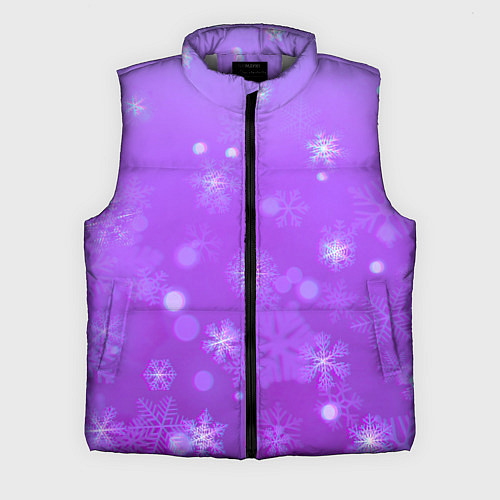 Мужской жилет Резные снежинки глитч / 3D-Светло-серый – фото 1