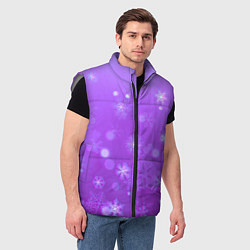 Мужской жилет Резные снежинки глитч, цвет: 3D-светло-серый — фото 2