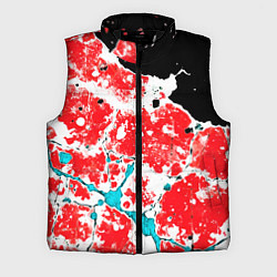 Мужской жилет Сине красная абстракция на чёрном фоне, цвет: 3D-черный