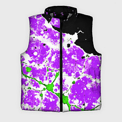 Мужской жилет Зелёно-фиолетовая абстракция на чёрном фоне