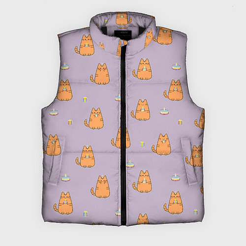 Мужской жилет Праздничный кот Рыжинс / 3D-Черный – фото 1