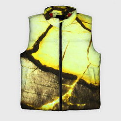 Мужской жилет Трещины на абстрактном жёлтом фоне