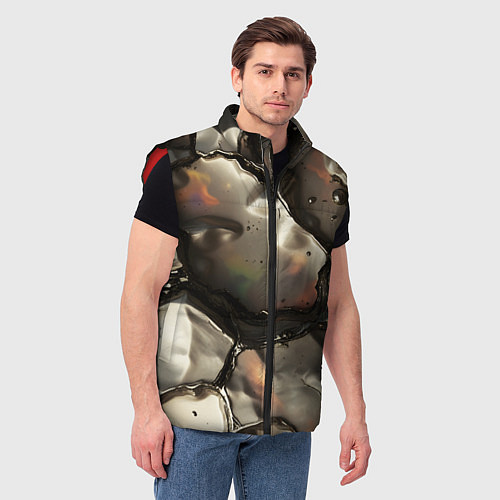 Мужской жилет Жидкая субстанция светло-коричневая / 3D-Красный – фото 3