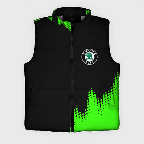 Мужской жилет Skoda краски зеленые / 3D-Светло-серый – фото 1