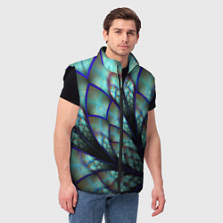Мужской жилет Абстракция неон, цвет: 3D-черный — фото 2