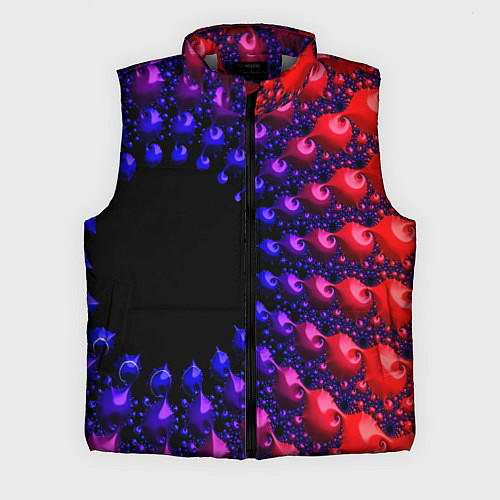 Мужской жилет Неоновая абстракция фрактал / 3D-Светло-серый – фото 1