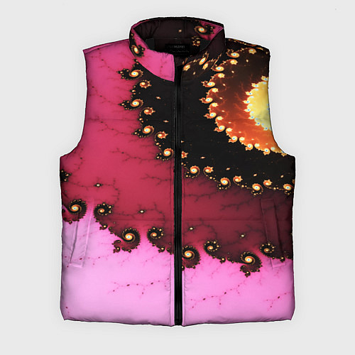 Мужской жилет Фрактал узор розовый / 3D-Черный – фото 1