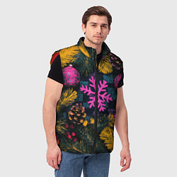 Мужской жилет Новый год и краски, цвет: 3D-красный — фото 2