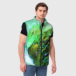 Мужской жилет Зелёная абстракция, цвет: 3D-черный — фото 2
